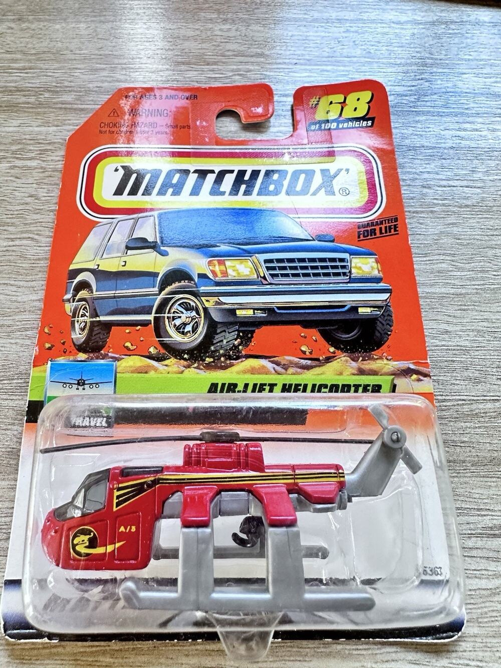Matchbox #68 Air-Lift Helicopter, Red, 1/64 New H91